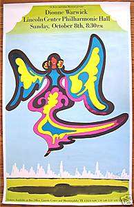 MILTON GLASER HAND SIGNED ‘DIONNE WARWICK’ POSTER  