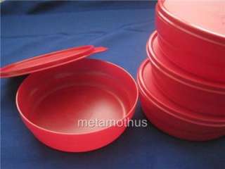 Tupperware Microwaveable Cereal Bowl Set 4 Red NEW  