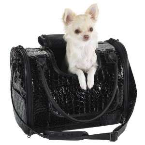 Zack & Zoey Croc Pet Dog Carrier Travel Bag MD Black  