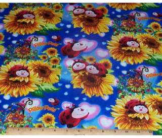 Pillow Pets Lady Bugs Sunflowers Fabric 1/2yd Cotton Print Concepts 