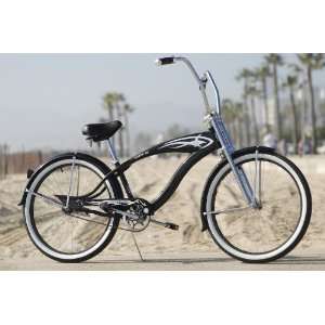  Falcon GT Beach Cruiser Bike in Glossy Black Sports 