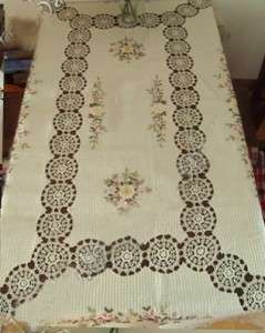 Hand Crochet Water Drop Silk Embroidery Table Cloth 90  