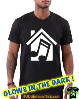 House in my MUSIC logo Tee Glow In The Dark rave housemusic techno dj 