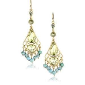  Danielle Stevens Resort Turquoise Color Chandelier Earrings Jewelry