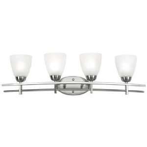  Deco Nickel Collection 33 Wide Bathroom Light Fixture 