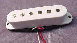 ELECTRIC GUITAR PICKUP with TERMINALS WHITE SINGLE COIL  