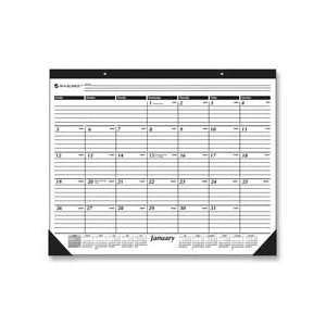 Black   Sold as 1 EA   Desk pad calendar offers 12 months of planning 