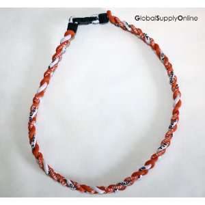 16 18 Ashley Ionic Titanium Geranium Sports Necklace Orange/Orange 