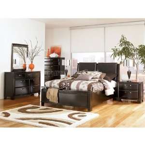  Ashley Furniture Emory Black Upholstered Storage Bedroom Set (King 