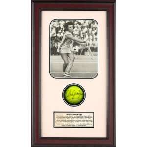  Billie Jean King Autographed Tennis Ball Shadowbox 
