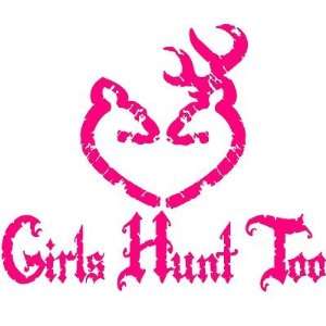 Girls Hunt 2 Country Heart Stressed   Buck Hunting Vinyl Decal   Made 