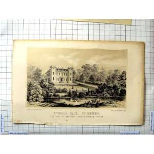    VIEW ETWALL HALL DERBY CHARLES EVELYN COTTON BUTLER