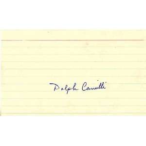  Dolph Camilli Autographed 3x5 Card