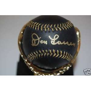 Don Larsen Signed Baseball   Ny Authentic Black