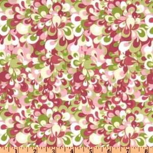  44 Wide Emma Petals Green/Rose Fabric By The Yard Arts 
