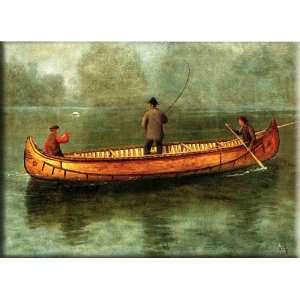   Canoe 16x12 Streched Canvas Art by Bierstadt, Albert