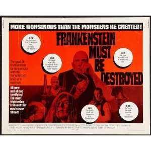  Frankenstein Must Be Destroyed Poster Movie Half Sheet 22 