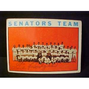 Gil Hodges Washington Senators Team #343 1964 Topps Autographed 