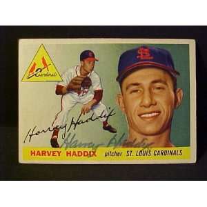 Harvey Haddix St. Louis Cardinals #43 1955 Topps Autographed Baseball 