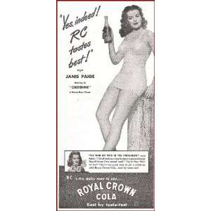   Cola 1947 Vintage Advertisement with Janis Paige 