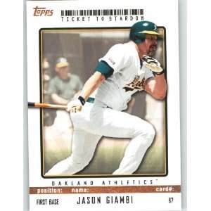 Jason Giambi   Oakland Athletics / Topps Ticket to Stardom Baseball 