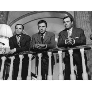  Charles Aznavour, Etienne Bierry and Jean Louis Trintignant 