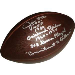  Jim Otto Autographed Football with 4 Inscriptions Sports 