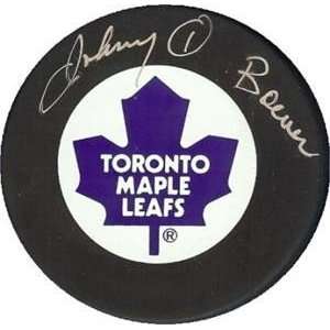 Johnny Bower Autographed/Hand Signed Hockey Puck (Toronto Maple Leafs)