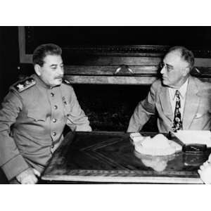 World War II, Soviet Premier Josef Stalin with US President Franklin D 