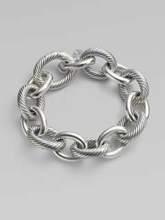 David Yurman   Sterling Silver XX Large Oval Link Chain Bracelet 