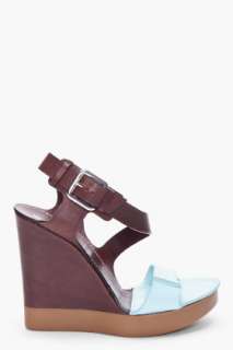 Jil Sander Turquoise Two Tone Wedges for women  