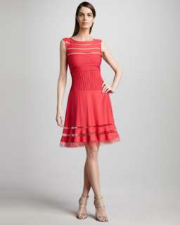 Ruched Coral Dress  