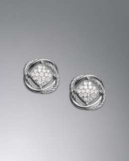 7mm Pave Diamond Infinity Stud Earrings