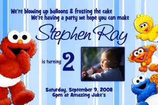 Custom BABY ELMO Sesame Street Birthday Invitation 20  