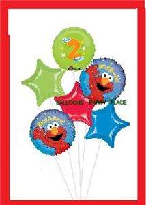 ELMO 2ND BIRTHDAY BALLOONS party red blue green TWO 2  
