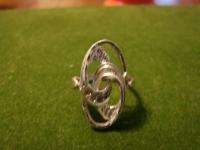 Sterling silver circle cutwork form ring size 7 signed  