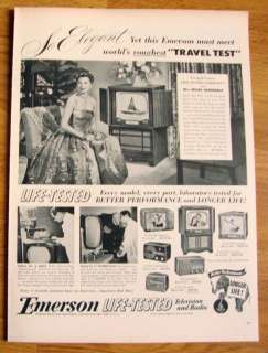 1951 TV Television Radio Ad Emerson Feliza Vanderbilt  