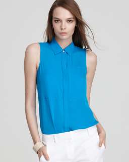   00 theory blouse duria silk neon sleeveless silk dry clean imported