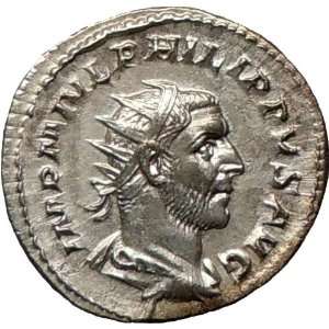 PHILIP I Arab 246AD Ancient Silver Roman Coin ANNONA Produce of the 