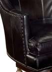 Soraya Black Leather Wing Executive Office Swivel Chair  