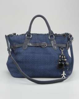 Leather Woven Tote  