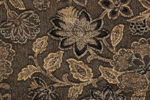Brown Beige Floral Tapestry Drapery Upholstery Fabric  