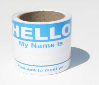300 2 5/16x4 Hello My Name Is Name Badge Tag Labels / Stickers   Sky 