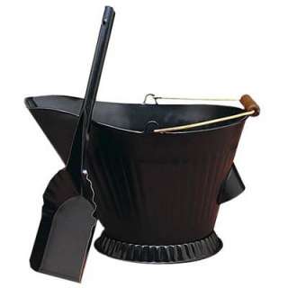 STEEL BLACK FIREPLACE FIRE PLACE SHOVEL HOD BUCKET ASH  