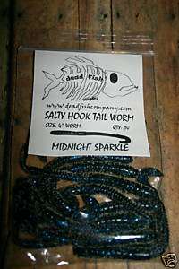 DEADFISH SALTY WORM 4 Fishing Worms MIDNIGHT SPARKLE  