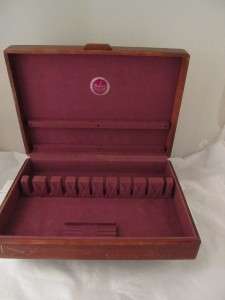 Vintage NAKENS Wood Silverware Flatware Storage Chest Box 62  