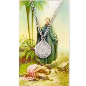  St Francis Xavier Prayer Card With Medal Christian Pendant 