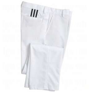  Mens ClimaLite 3 Stripes Flat Front Pants White 36