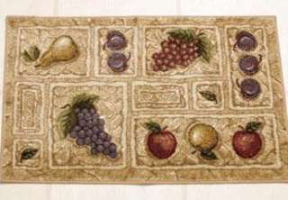 BEAUTIFUL NON SKID KITCHEN RUG IN FRESCO FRUIT DESIGN  