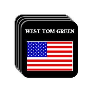 US Flag   West Tom Green, Texas (TX) Set of 4 Mini Mousepad Coasters